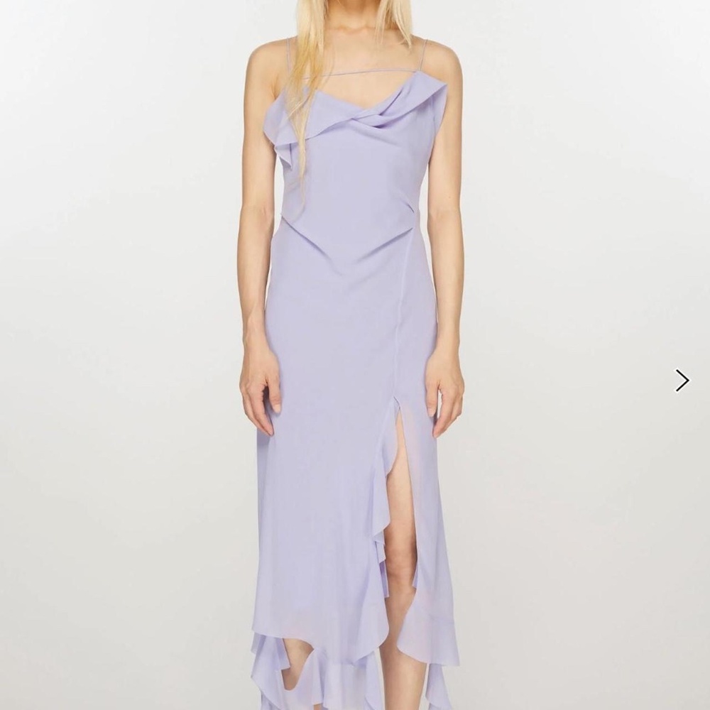 Acne Studios Lilac Purple Ruffle Strap Dress BRAND NEW